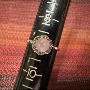 Fragrant Jewels Silver Ring with Sparkling Halo